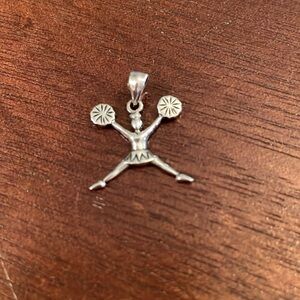 Cheerleader/pompom sterling silver charm